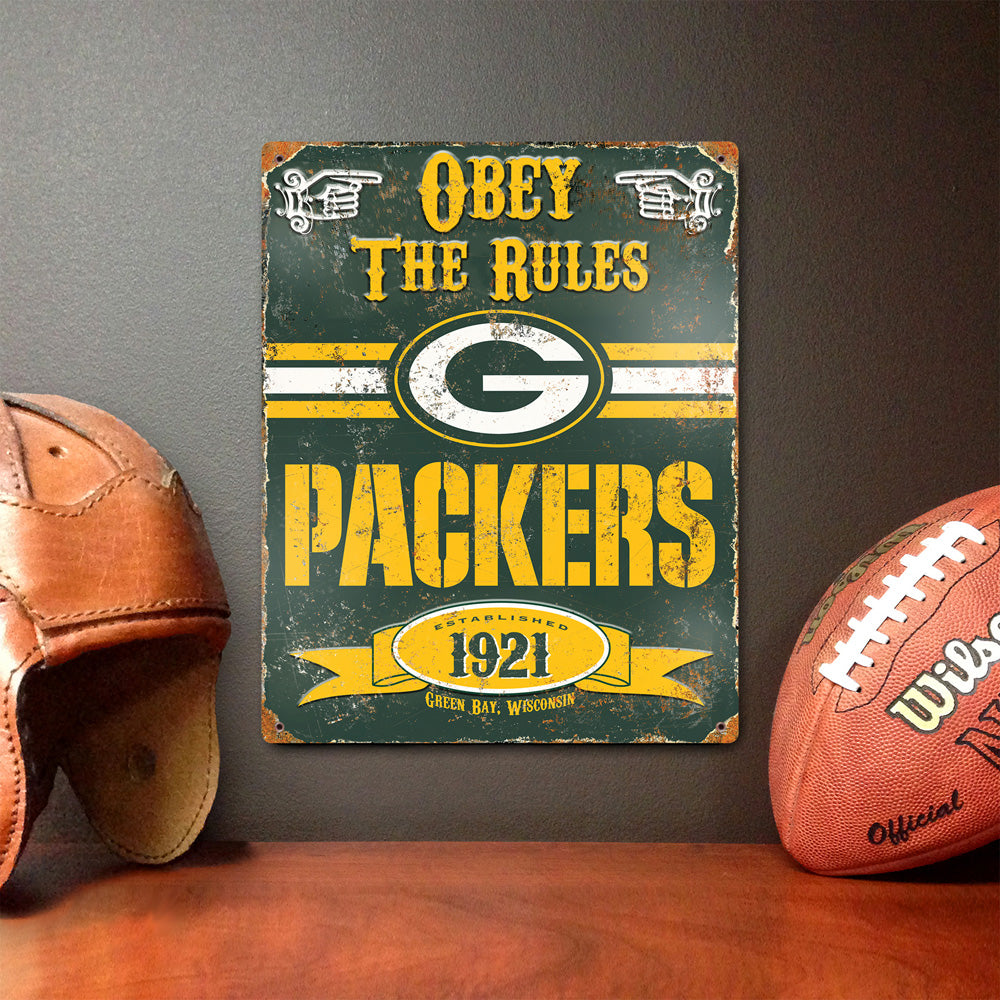 Green Bay Packers Pub-Style Embossed Metal Sign