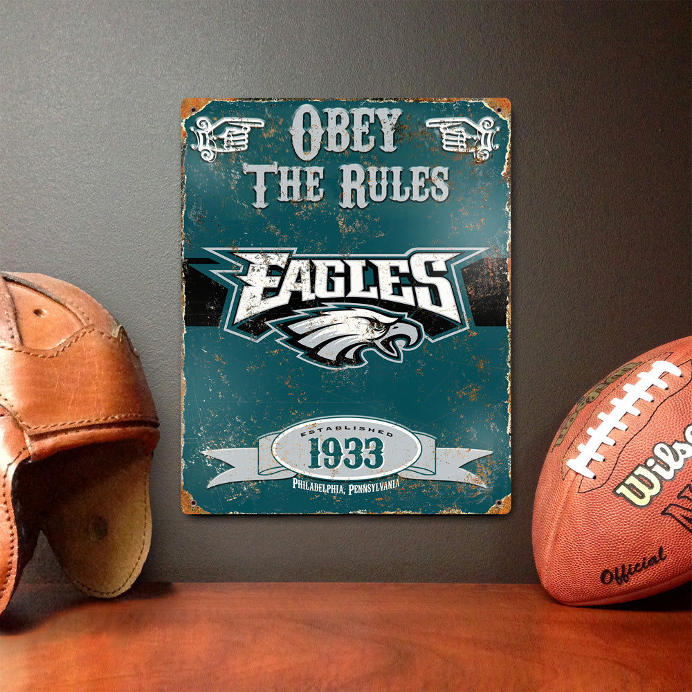 Philadelphia Eagles Pub-Style Embossed Metal Sign
