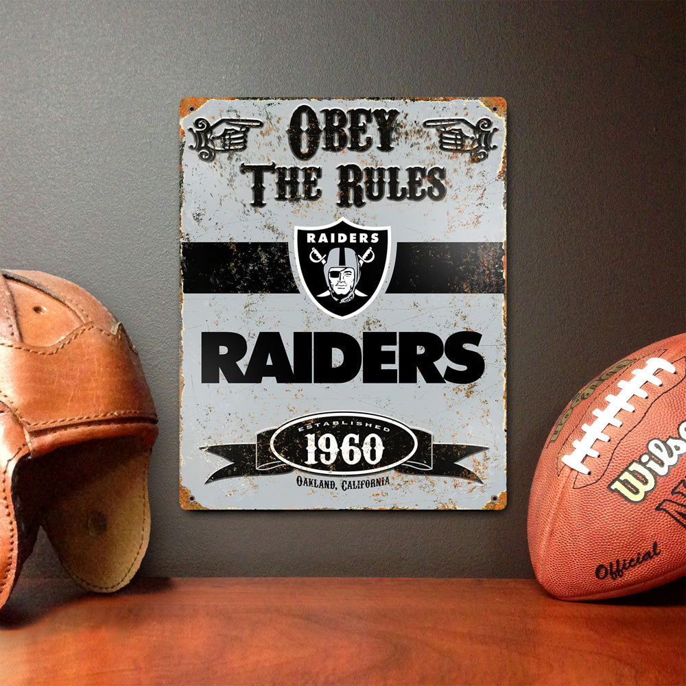 Las Vegas Raiders Pub-Style Embossed Metal Sign