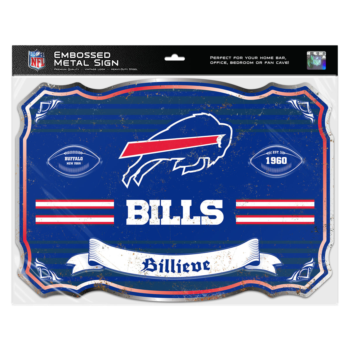 Buffalo Bills Embossed Metal Sign