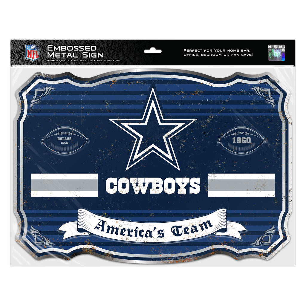 Dallas Cowboys Embossed Metal Sign