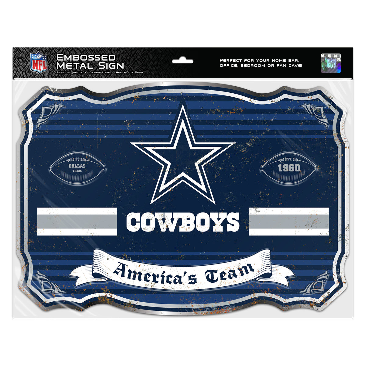Dallas Cowboys Embossed Metal Sign