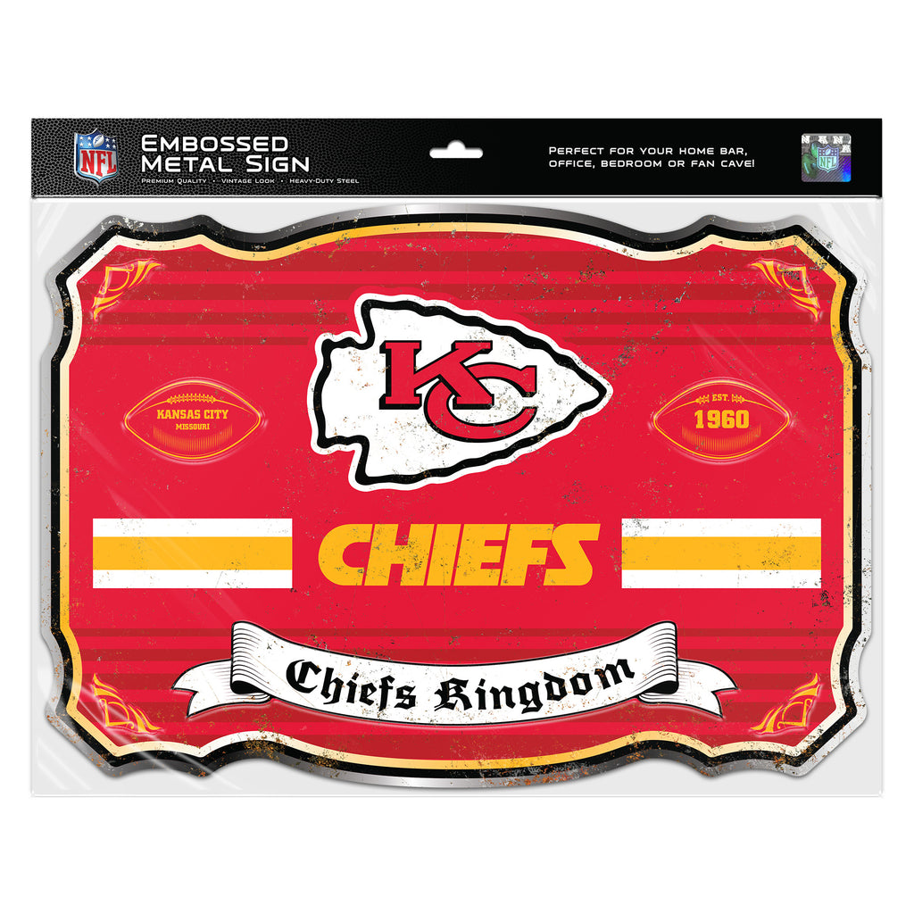 Kansas City Chiefs Embossed Metal Sign