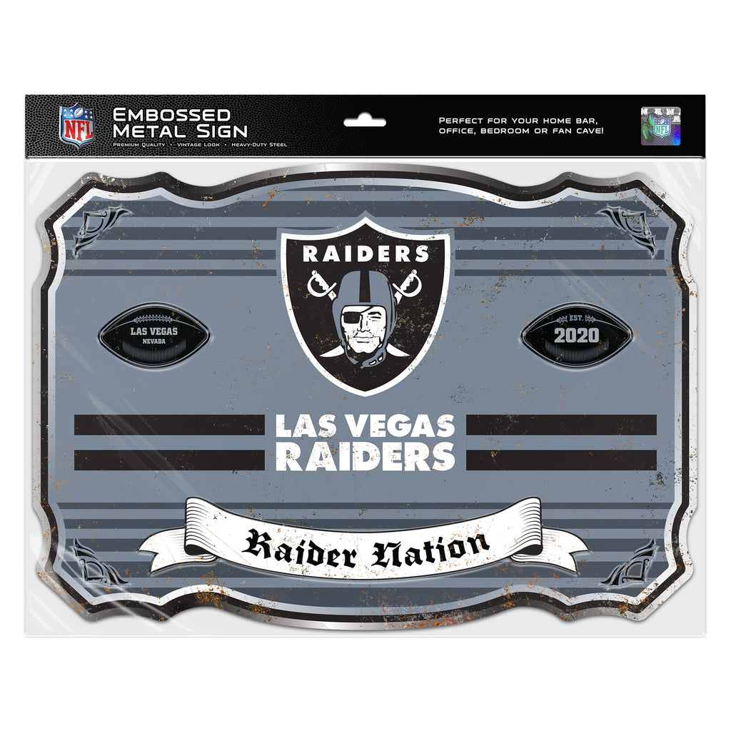 Las Vegas Raiders Embossed Metal Sign
