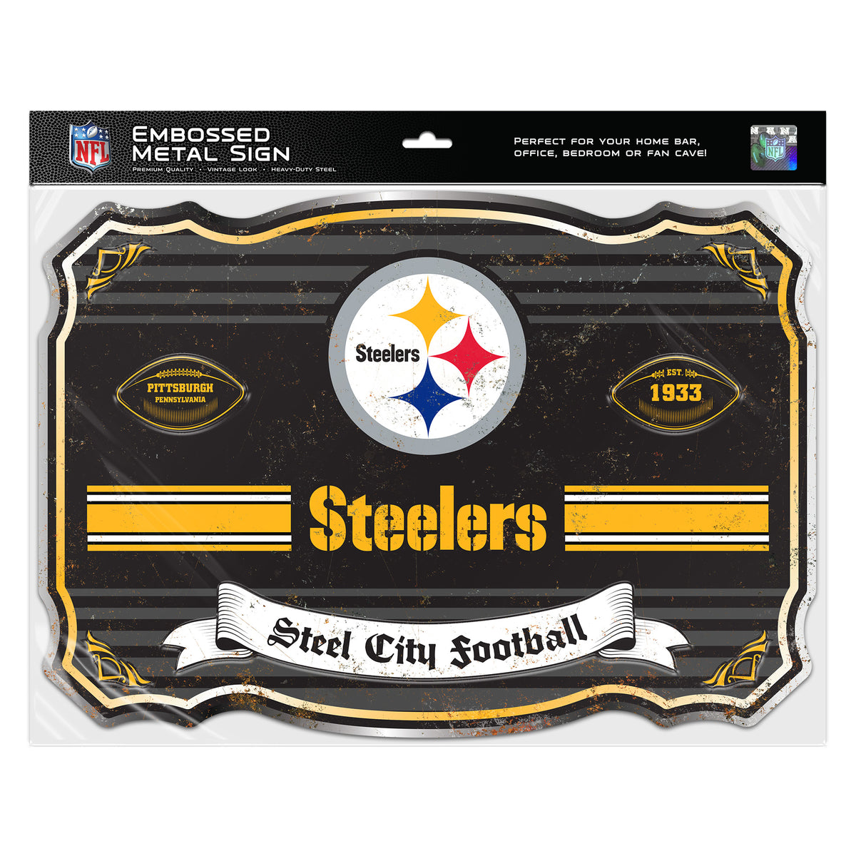 Pittsburgh Steelers Embossed Metal Sign