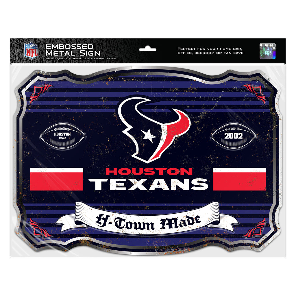Houston Texans Embossed Metal Sign