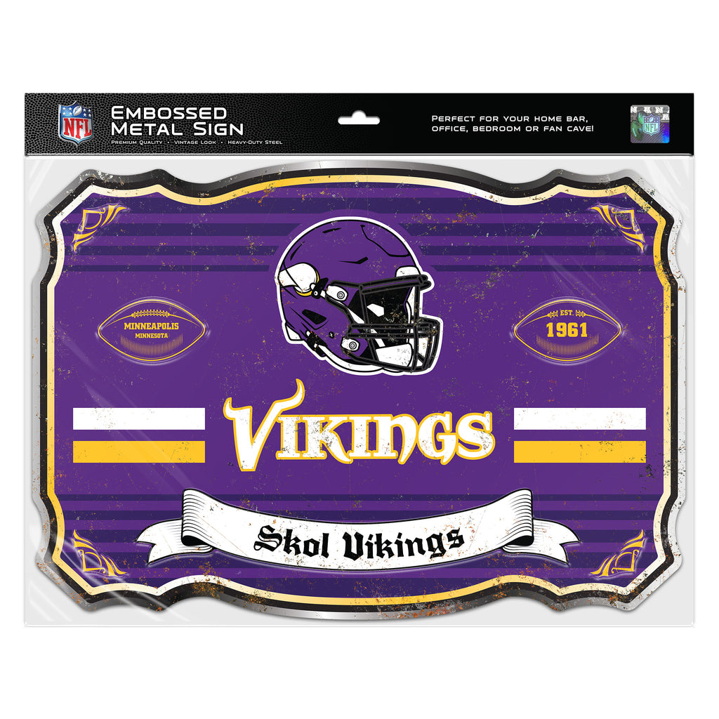 Minnesota Vikings Embossed Metal Sign