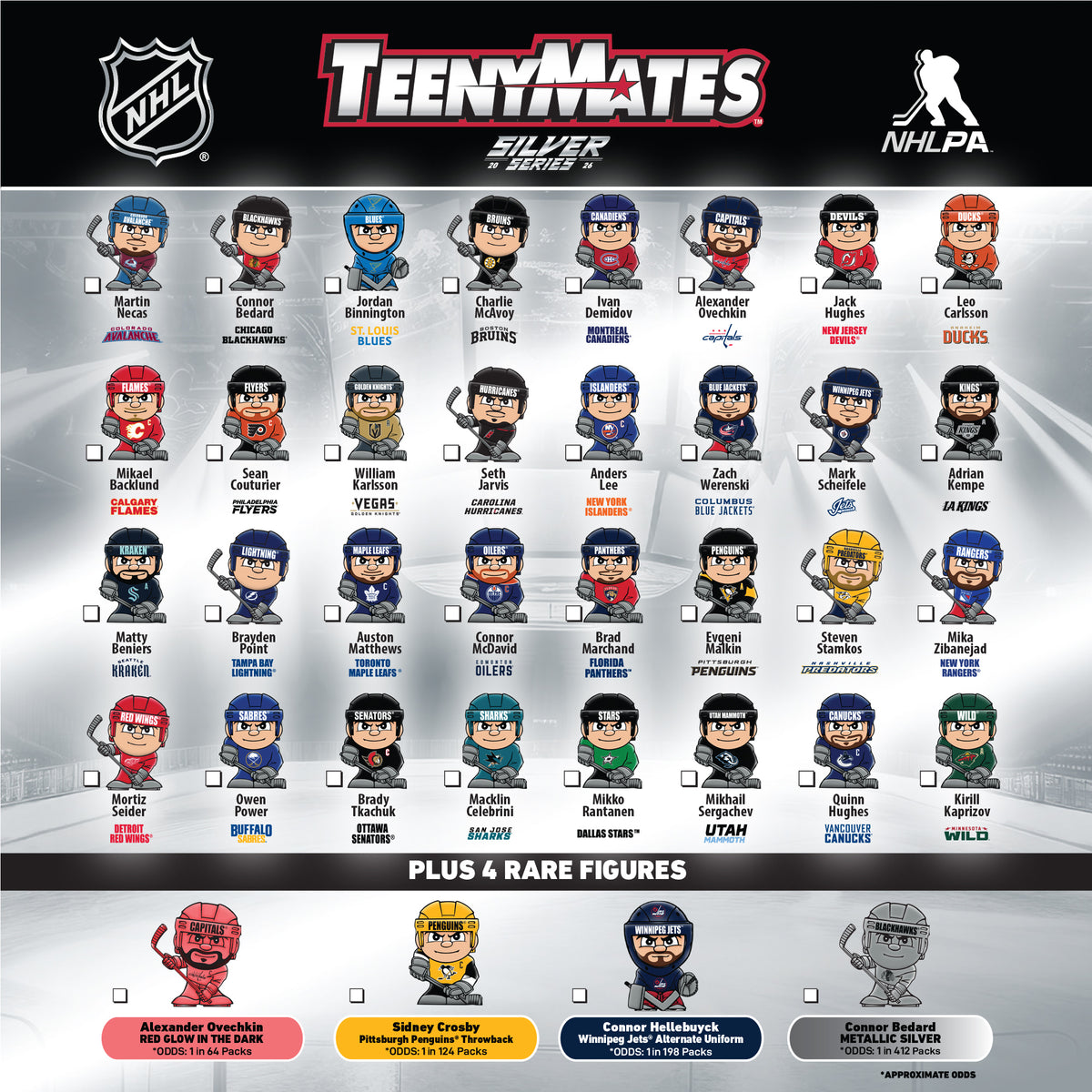 NHL TeenyMates 2026 Gravity Feed Display 32ct