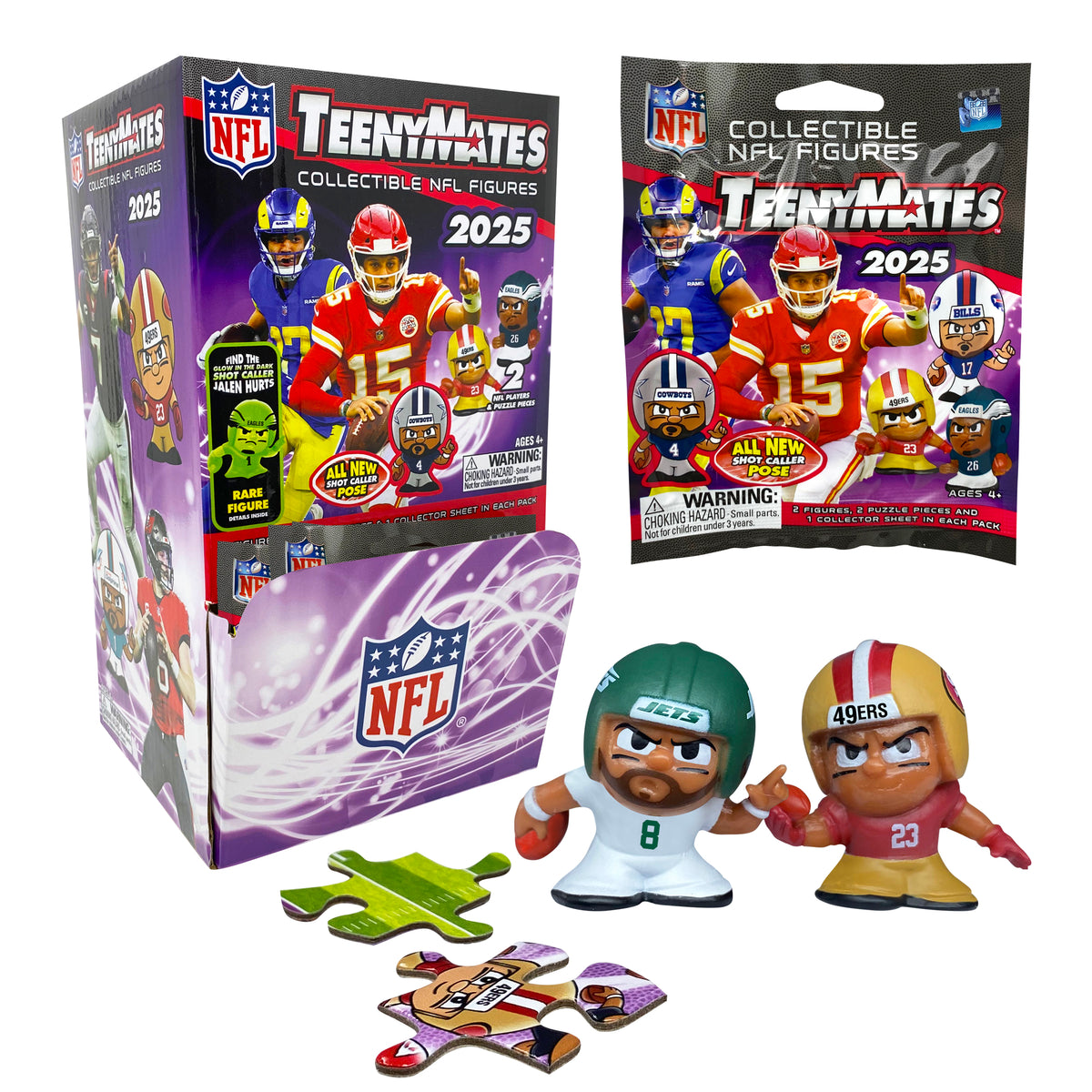 NFL TeenyMates 2025 Gravity Feed Display 32ct