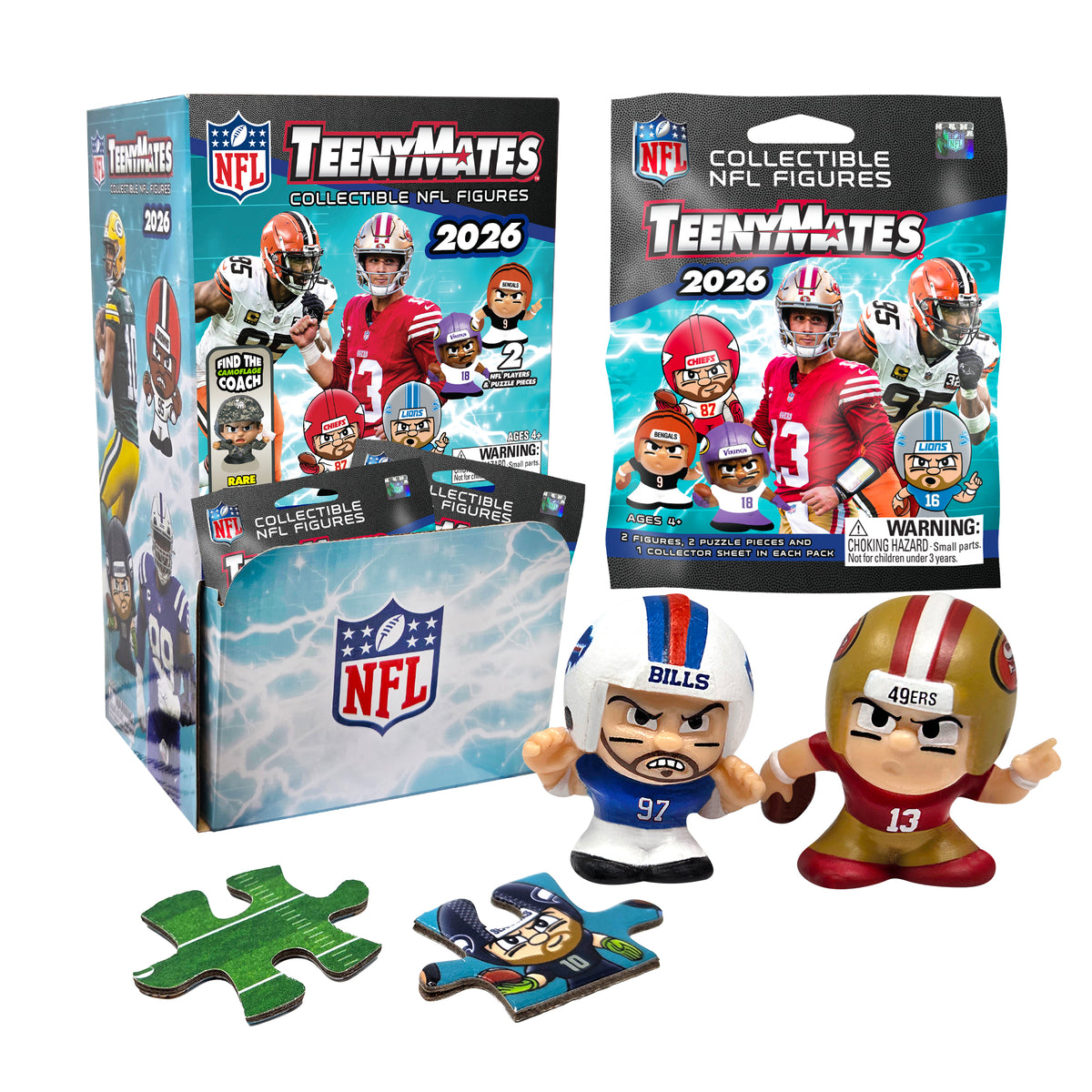 NFL TeenyMates 2026 Gravity Feed Display 32ct