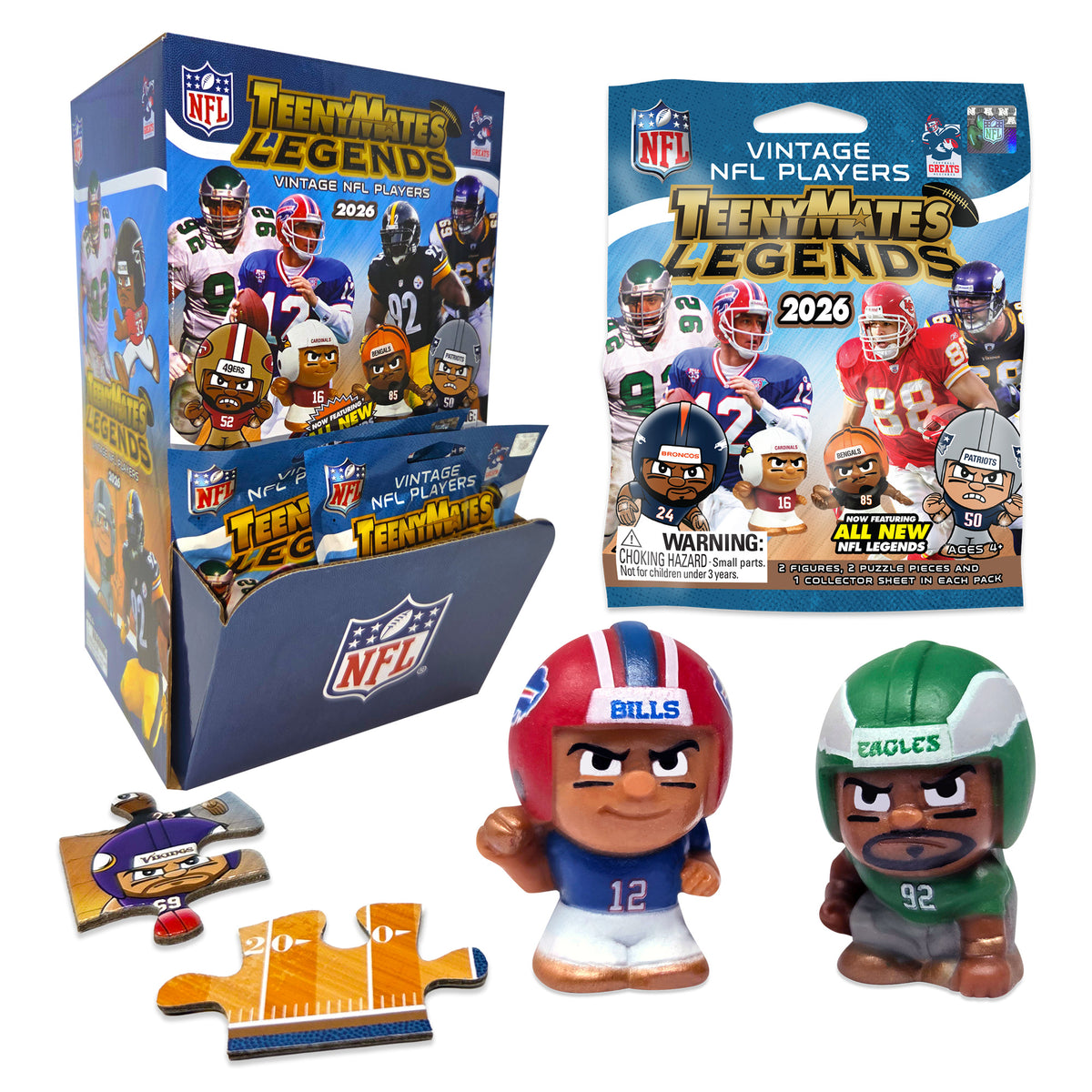 NFL Legends TeenyMates 2026 Gravity Feed Display 32ct