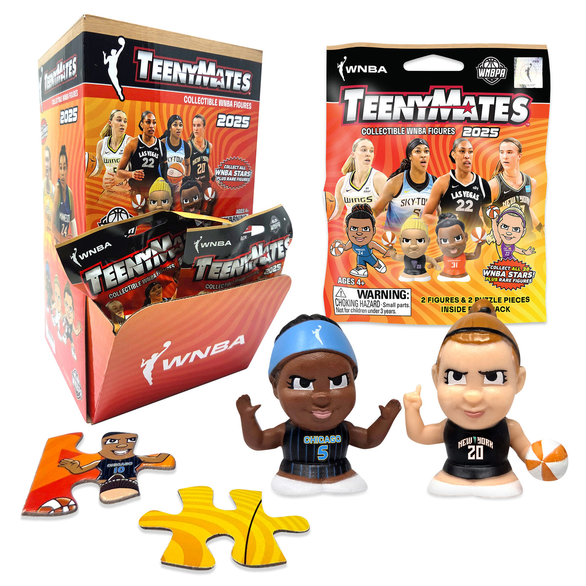 WNBA TeenyMates 2025 Gravity Feed Display 32ct