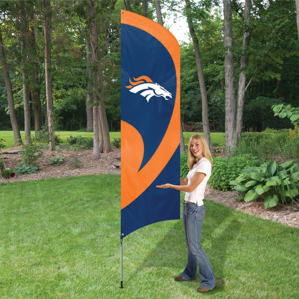Denver Broncos Tall Team Flag Kit
