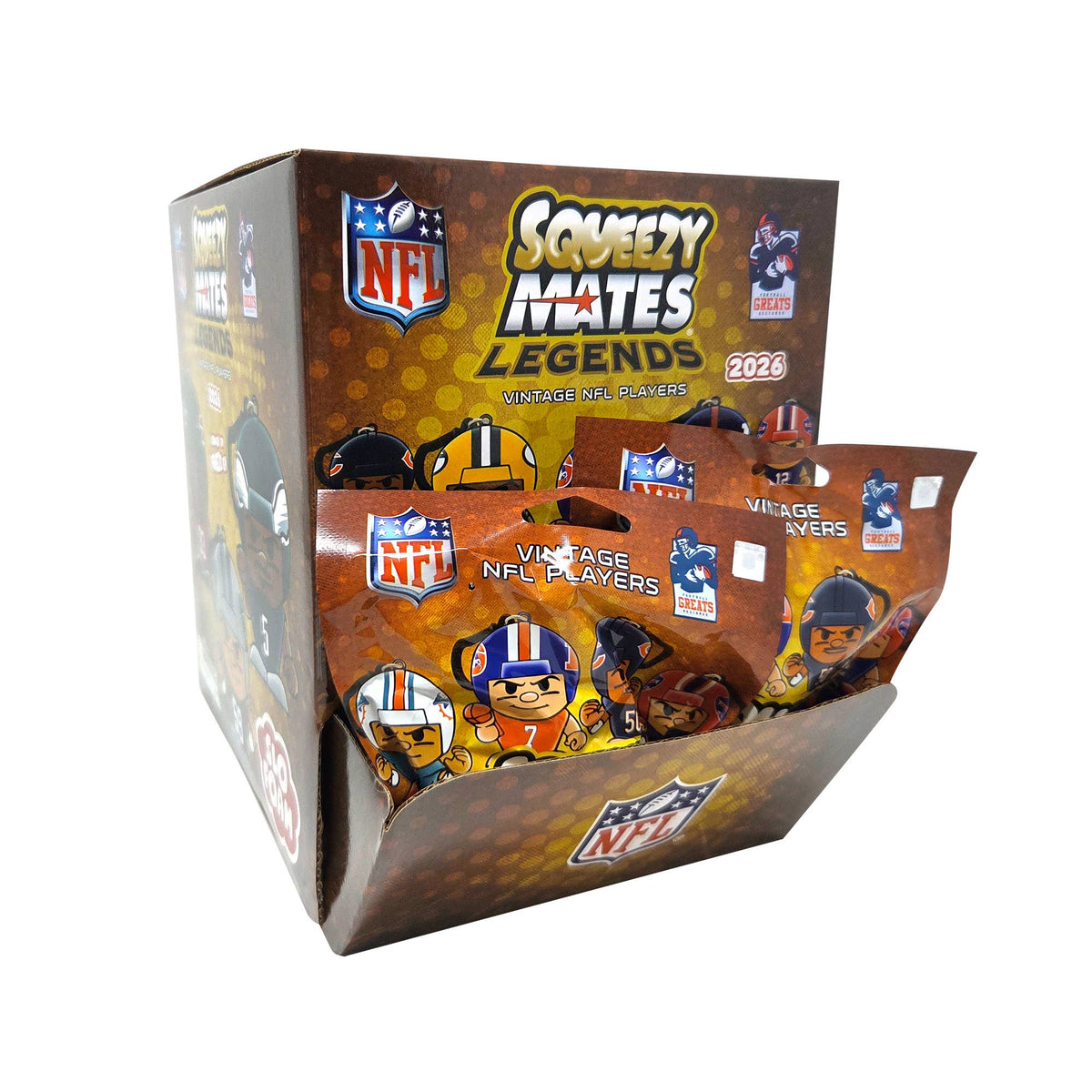 NFL SqueezyMates Legends Gravity Feed Display 2026