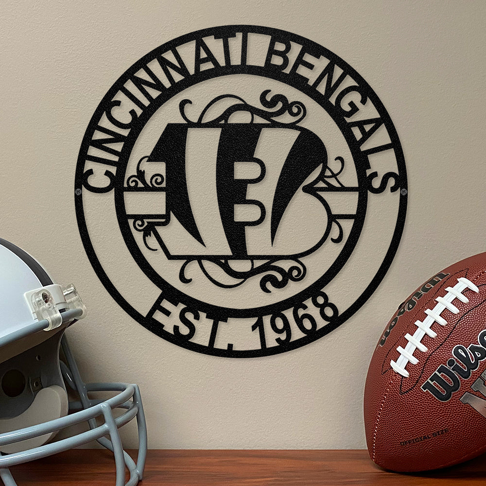 Cincinnati Bengals Laser Cut Metal Sign