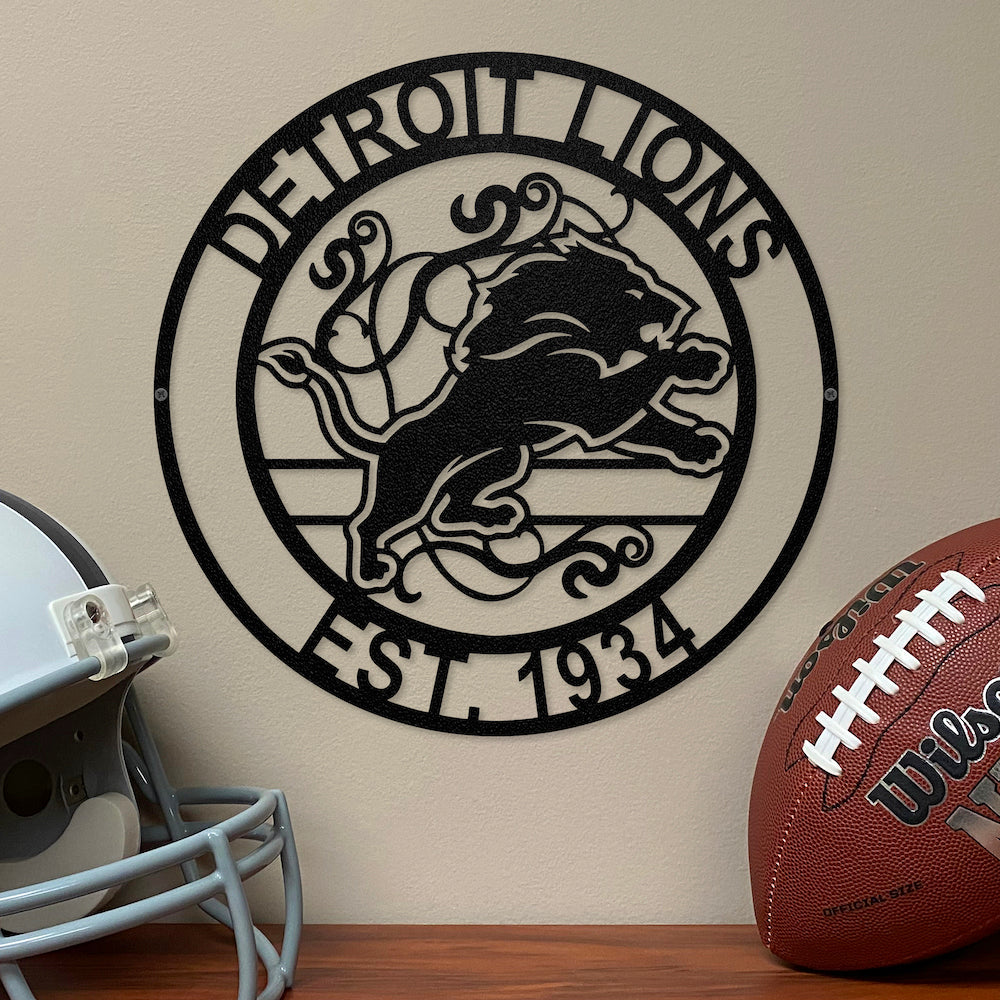 Detroit Lions Laser Cut Metal Sign