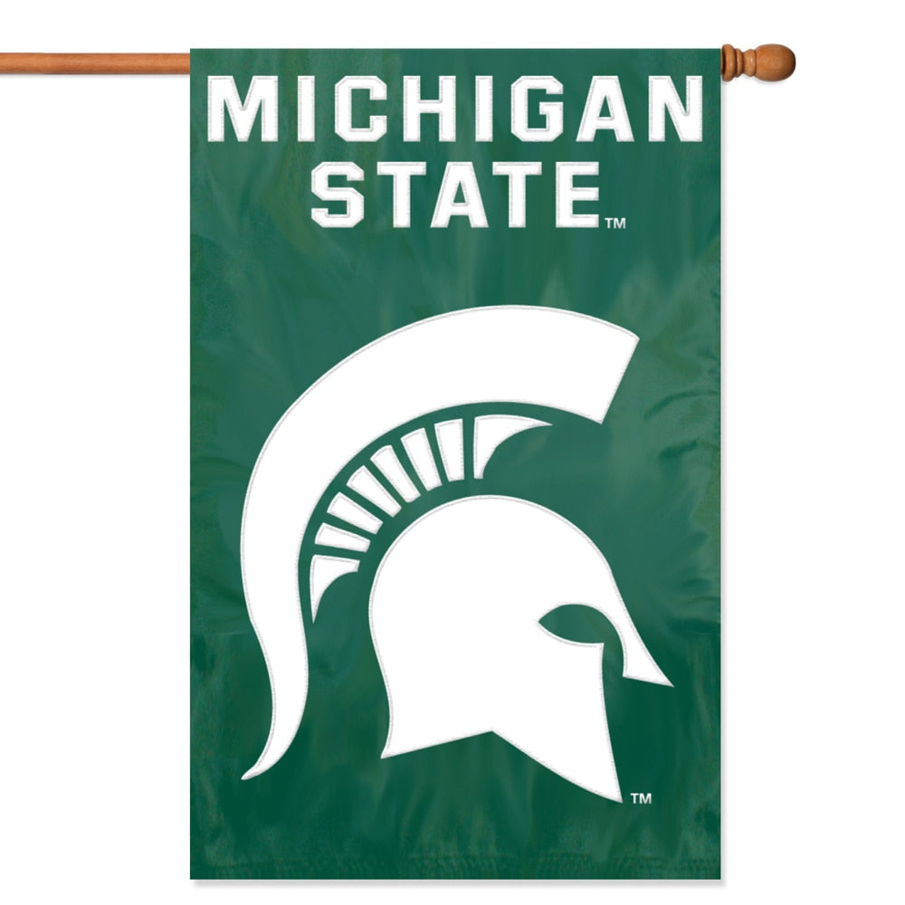 Michigan State Spartans Applique Banner Flag