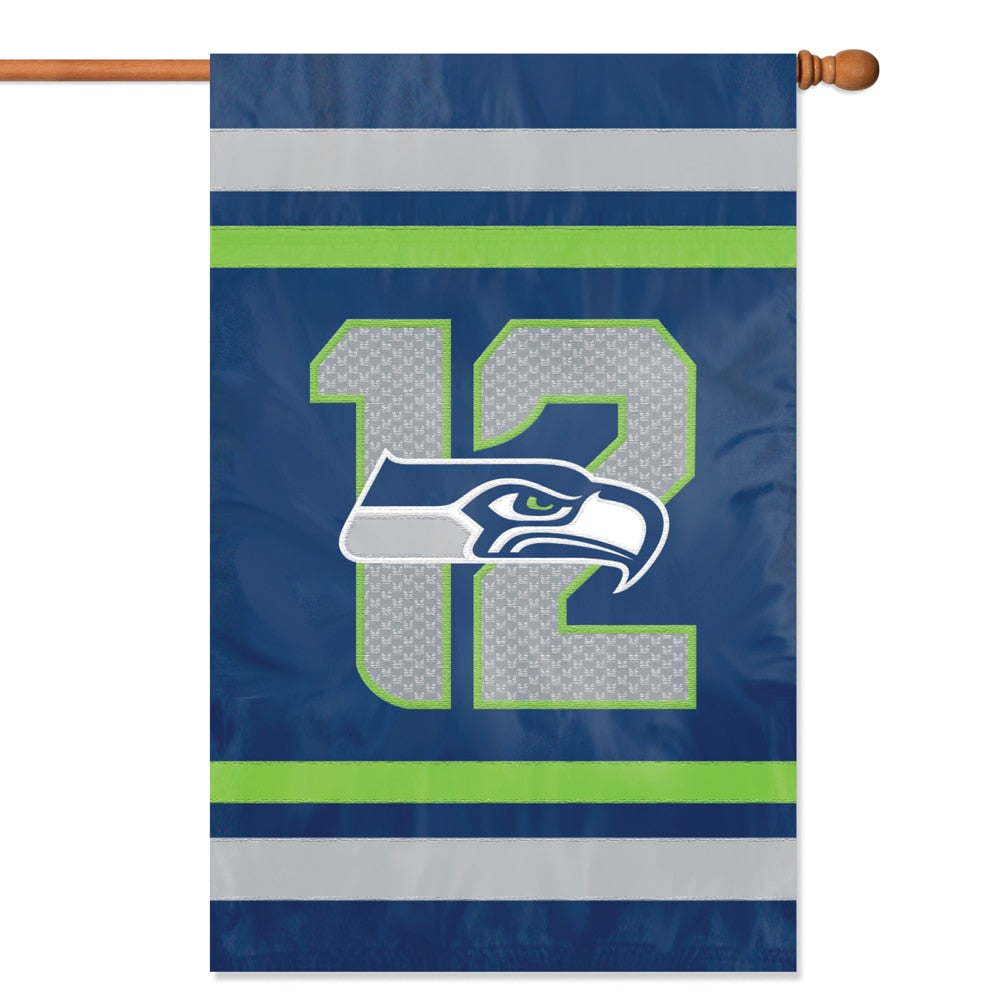 Seattle Seahawks Applique Banner Flag