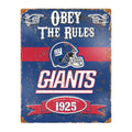 New York Giants Pub-Style Embossed Metal Sign
