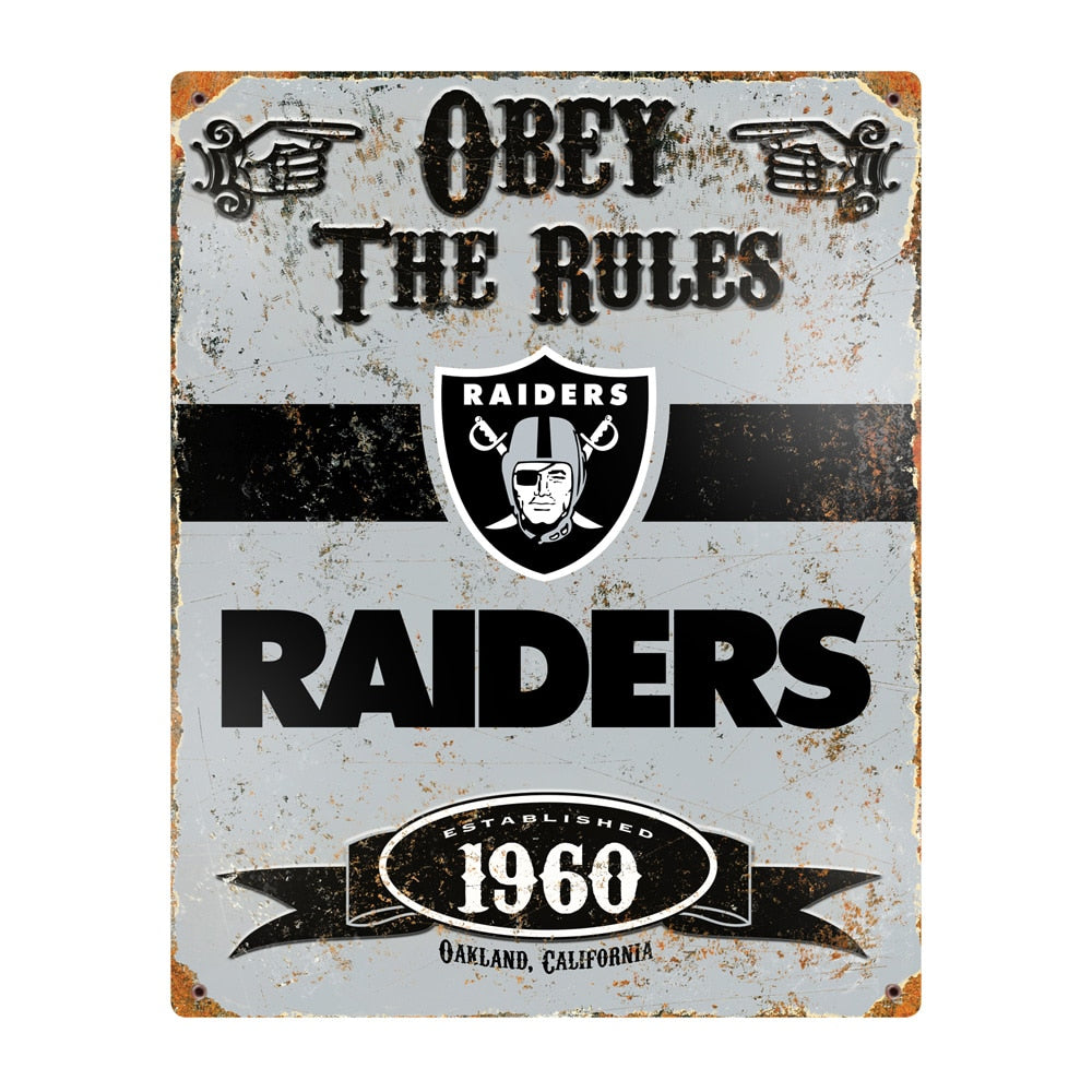 Las Vegas Raiders Pub-Style Embossed Metal Sign