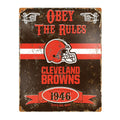 Cleveland Browns Pub-Style Embossed Metal Sign