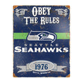 Seattle Seahawks Pub-Style Embossed Metal Sign