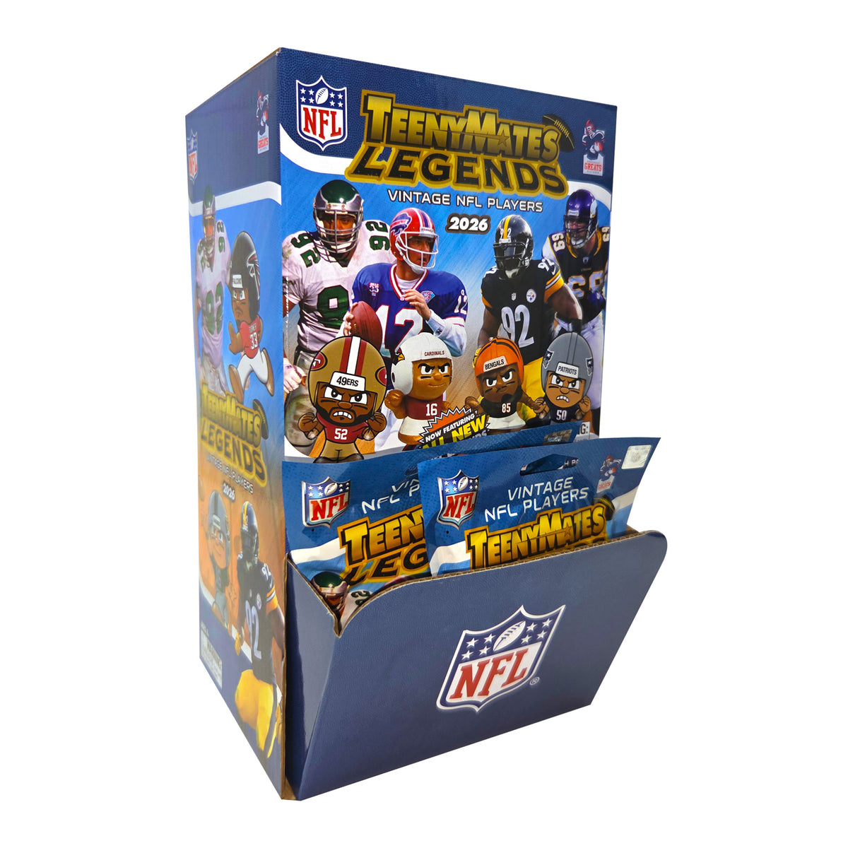 NFL Legends TeenyMates 2026 Gravity Feed Display 32ct
